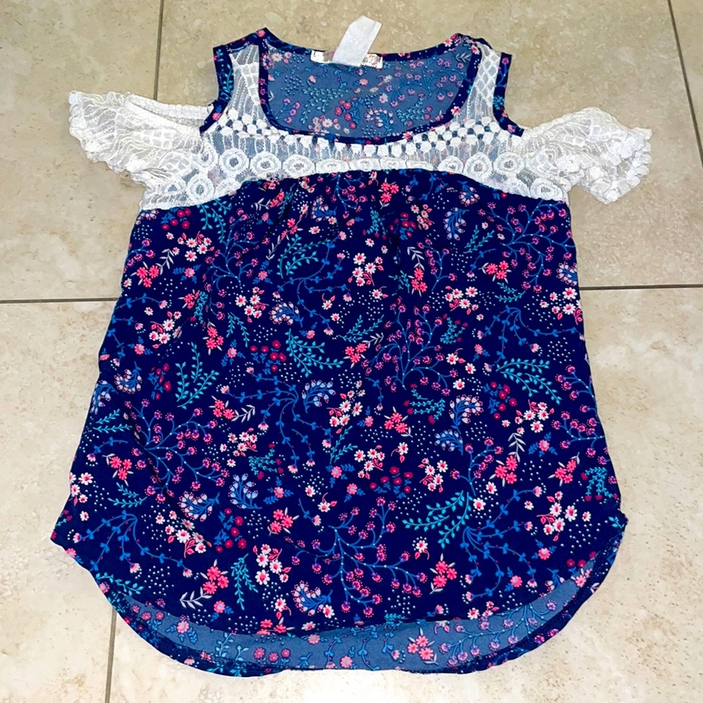 Magenta floral shirt